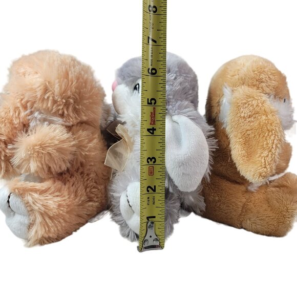 Dan Dee Bunny Rabbit Easter Plush Lot of 3 7" Ribbon Sitting Long Eared Spring - Picture 13 of 13